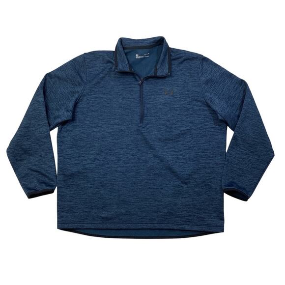 Under Armour Sweatshirt Mens XL Extra Large Blue ColdGear Fleece Half Zip - Picture 1 of 11